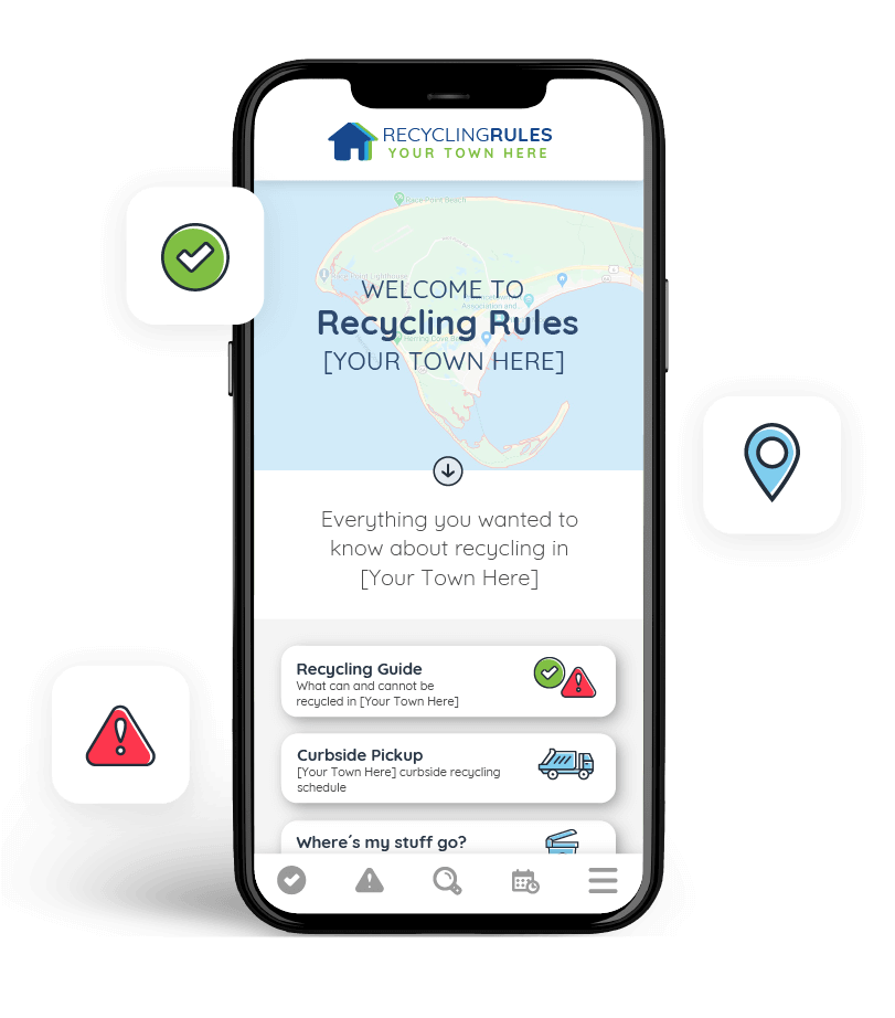 iPhone mock-up of a Recycling Rules website