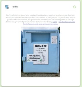 Example of a Recycling Guide Item that uses rich text