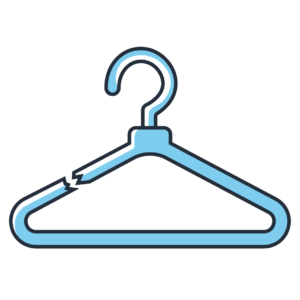 broken plastic clothes hanger